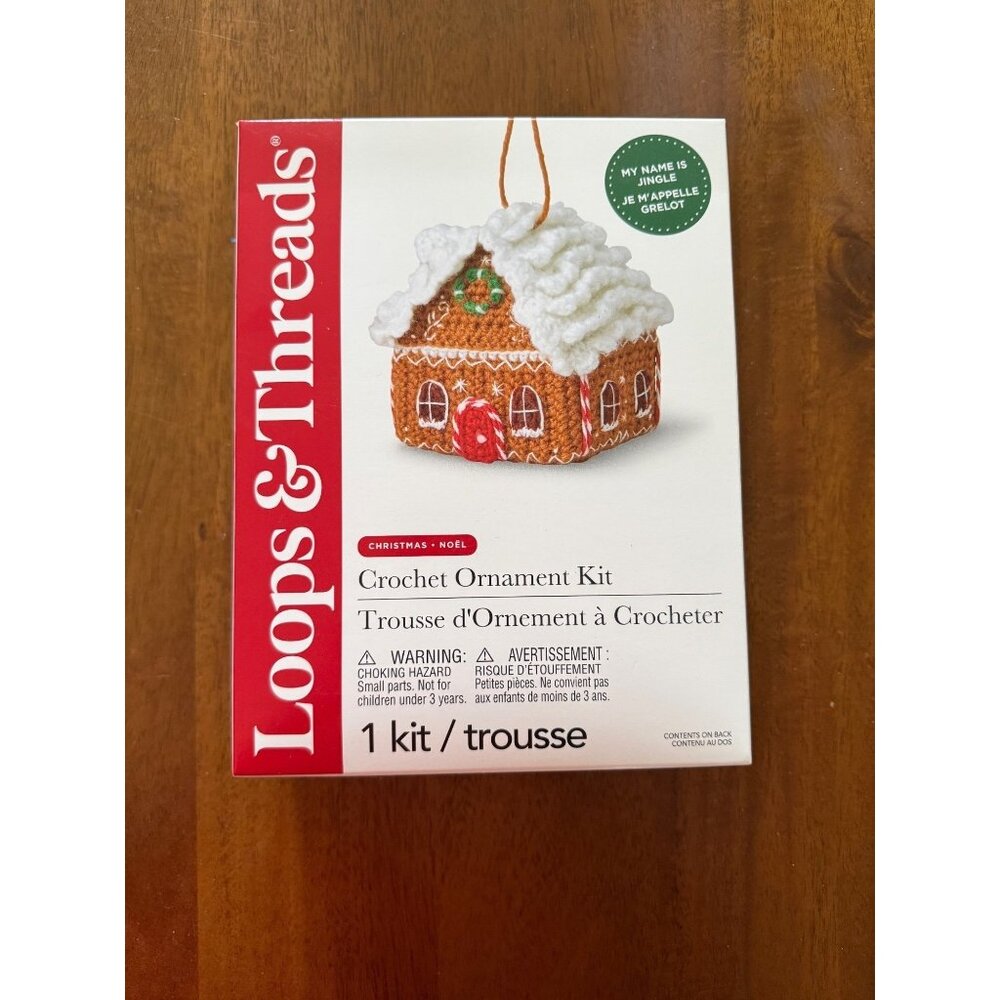 Loops & Threads Crochet Ornament Kit Gingerbread House 4"x4"x3.5" Advanced Skill